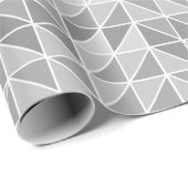 グレーシェード抽象芸術レトロ三角形パターンラ ラッピングペーパー (ロールコーナー)