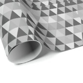 グレーシェード抽象芸術レトロ三角形パターン ラッピングペーパー (ロールコーナー)