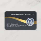 グレーシェード金ゴールドウォーターウェーブ 名刺 (正面)