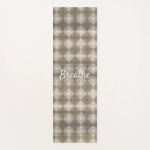 グレーシェード、ベージュ、ホワイトレース ヨガマット (正面)