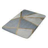 グレーシェード&金ゴールドブロンズジオメトリックシックバス バスマット (アングル)