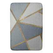 グレーシェード&金ゴールドブロンズジオメトリックシックバス バスマット (正面縦)