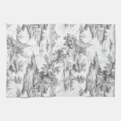 グレーシャビーシックコテージスタイルフランスのトイル キッチンタオル (横)