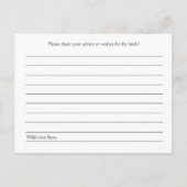 グレーシャルボードデザインブライダルシャワーアドバイスカード アドバイスカード (裏面)