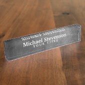 グレーシャルボードパターンビジネス机用ネームプレート デスクネームプレート (側面)