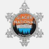 グレーシャー国立公園モンタナ スノーフレークピューターオーナメント (正面)