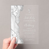 グレーシルバーが最初の聖餐式を上げる アクリル招待状 (インサイチュ (ポータブル))