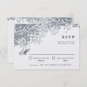 グレーシルバーきらめく | RSVP応答かわいらしカード 出欠カード (正面/裏面)
