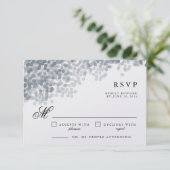 グレーシルバーきらめく | RSVP応答かわいらしカード 出欠カード (スタンド正面)