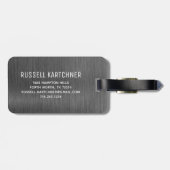 グレーシルバーつや消しメタルモダンモノグラム荷物 ラゲッジタグ (裏面横)