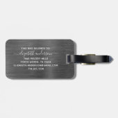 グレーシルバーつや消しメタルモノグラム名スクリプト ラゲッジタグ (裏面横)