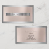 グレーシルバーのガラスフレーム金属製のピミニマルンク 名刺 (正面/裏面)