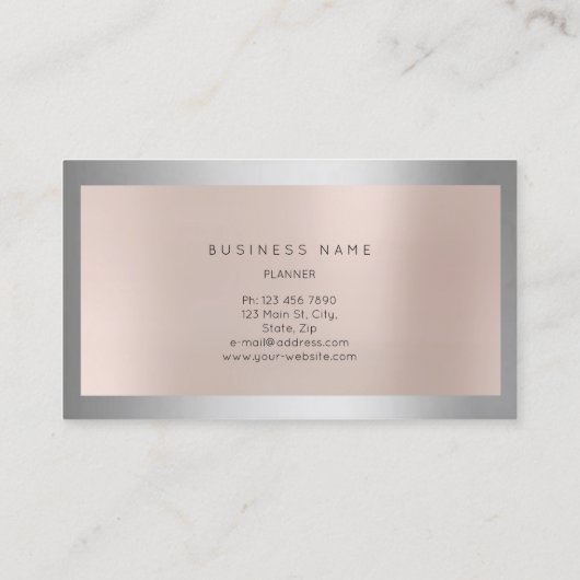 グレーシルバーのガラスフレーム金属製のピミニマルンク 名刺 (裏面)