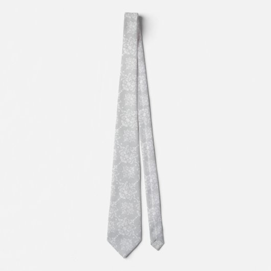 グレーシルバーのメンズタイエレガント ネクタイ (正面)