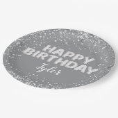 グレーシルバーの誕生日パーティー ペーパープレート (アングル)