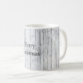 グレーシルバーの雪の結晶の木のクリスマス コーヒーマグカップ (正面右)