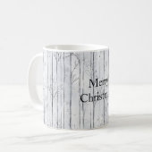 グレーシルバーの雪の結晶の木のクリスマス コーヒーマグカップ (正面左)