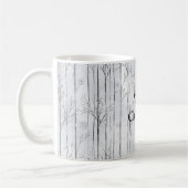 グレーシルバーの雪の結晶の木のクリスマス コーヒーマグカップ (左)