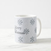 グレーシルバーの雪の結晶 クリスマス コーヒーマグカップ (正面右)
