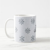 グレーシルバーの雪の結晶 クリスマス コーヒーマグカップ (左)