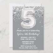 グレーシルバーの5歳の誕生日パーティー 招待状 (正面)