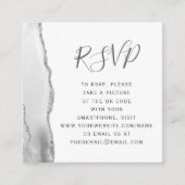グレーシルバーアゲートの結婚式QRコードRSVP エンクロージャーカード (正面)