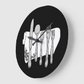 グレーシルバーウェアホワイトナプキンナンバーズ時計 ラージ壁時計 (傾斜)