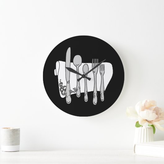 グレーシルバーウェアホワイトナプキンナンバーズ時計 ラージ壁時計 (ホーム)