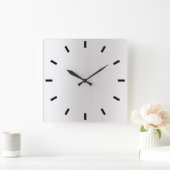 グレーシルバーグラファイトグラデーションブミニマルラック スクエア壁時計 (ホーム)