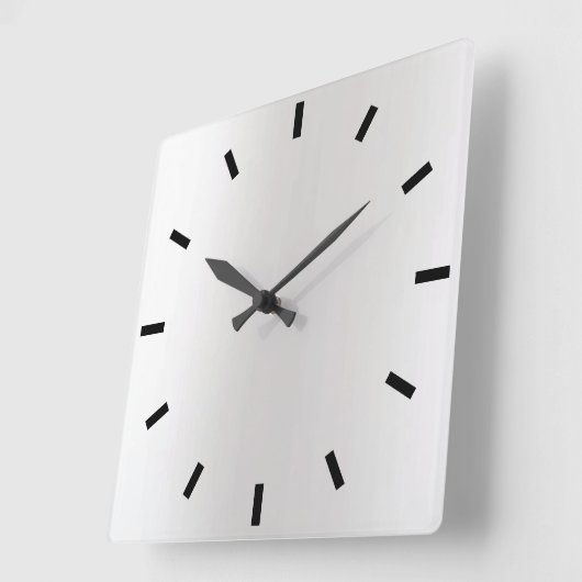 グレーシルバーグラファイトグラデーションブミニマルラック スクエア壁時計 (傾斜)