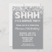 グレーシルバーグリッターサプライズバースデーパーティー 招待状 (正面)