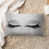 グレーシルバーグリッターブラックアイズグレームメイクアップラッシュズ ランバークッション (ブランケット)