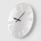 グレーシルバーグレーブラックメタルミニマルローマ数字 ラージ壁時計 (傾斜)