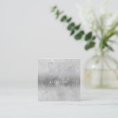 グレーシルバーグレー抽象芸術ウォーターリネンボール スクエア名刺 (スタンド正面)