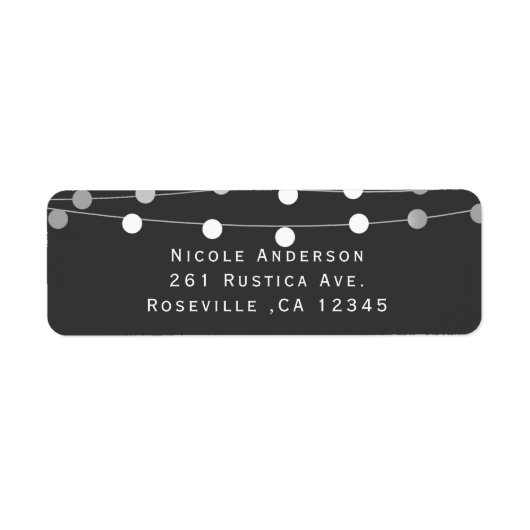 グレーシルバーストリングライトモダン結婚式の引き出物 ラベル (正面)