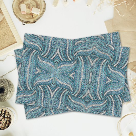 グレーシルバーターコイズティール（緑がかった色）ブルーボヘミア 薄葉紙