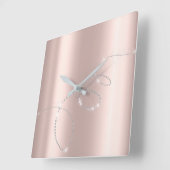 グレーシルバーバラパステルクリスタルインフィニティダイヤモンド スクエア壁時計 (傾斜)