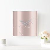 グレーシルバーバラパステルクリスタルインフィニティダイヤモンド スクエア壁時計 (ホーム)