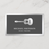 グレーシルバーフォイルギターミュージック先生ギタリスト 名刺 (正面)