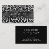 グレーシルバーフォイルヒョウのブラシストローク 名刺 (正面/裏面)