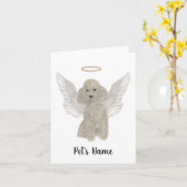 グレーシルバープードル悔やみや弔慰メモリアル カード (黄色い花)