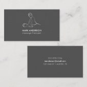 グレーシルバーホワイトマッサージセラピーマッサージスパ 名刺 (正面/裏面)