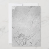 グレーシルバーマーブルシンプルプリント結婚ズ 招待状 (裏面)