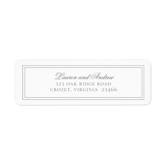 グレーシルバーミニマモダンリスト差出人住所ラベル ラベル (正面)