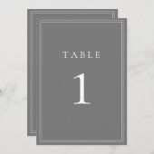 グレーシルバーモダンミニマリストの表番号 招待状 (正面/裏面)
