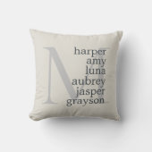 グレーシルバーモノグラム名装飾用クッション クッション (正面)