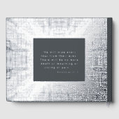 グレーシルバー実在フォイル葬式ゲストブックテクスチャ ゲストブック (裏面)