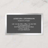 グレーシルバー服ハンガーファッションスタイリスト 名刺 (裏面)