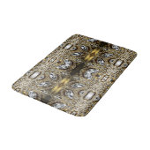 グレーシルバー金ゴールドとブラックアートデコ模様 バスマット (アングル)