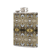 グレーシルバー金ゴールドとブラックアートデコ模様 フラスク (左)